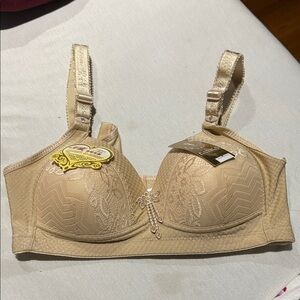 Elegant Beige Lace Bra